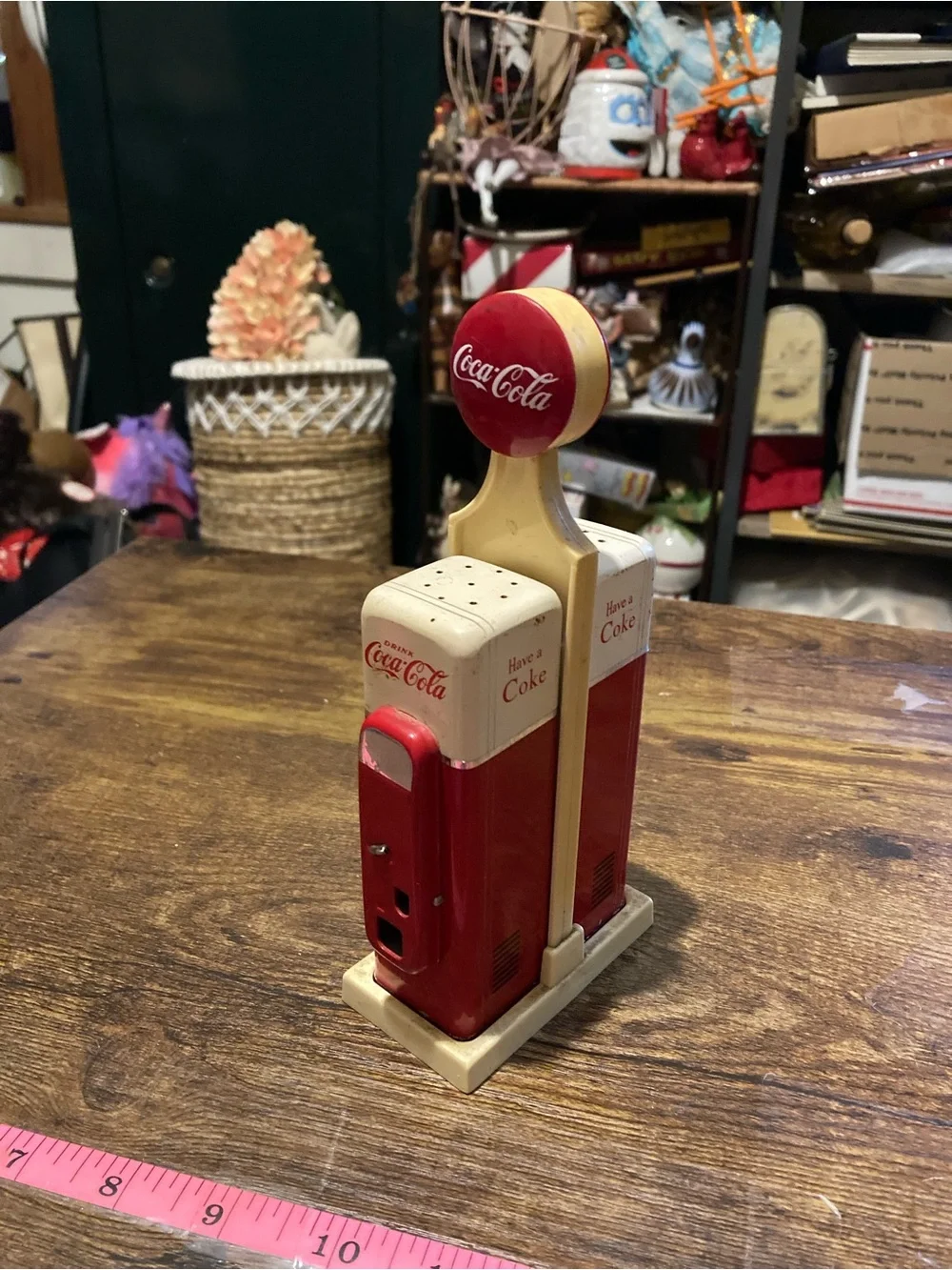 Vintage 1993 Coca Cola gas pump salt & pepper shakers